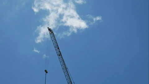 Construction Crane Clouds Moving Timelapse 4K Stock Footage 181805295