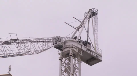 Construction crane collapses during building site fire &amp; accident PT2 Stock Footage 30329576