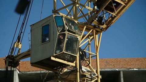 Construction crane on construction site Stock Footage 82145321