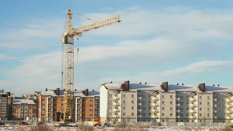 Construction crane at construction site Stock Footage 103546959