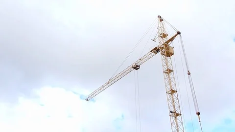 Construction crane on construction site Stock Footage 126340813