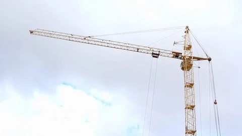Construction crane on construction site Stock Footage 126340846