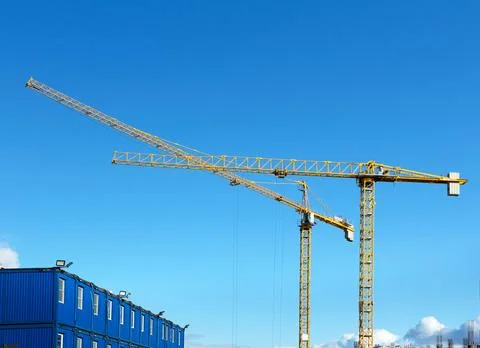 Construction crane. Construction site Foto stock