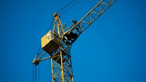 Construction crane on construction. Workflow Stock Footage 120481882