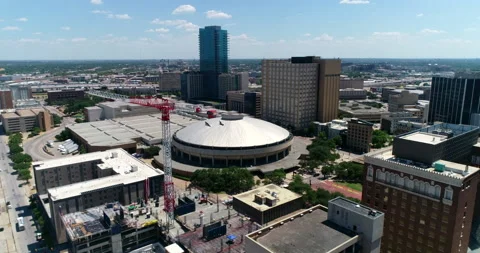 Construction crane in downtown Fort Worth Stock Footage 201432677