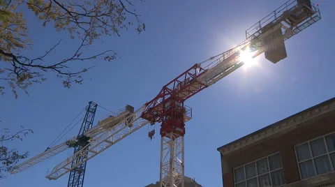 Construction crane in downtown Toronto Stock Footage 67979462