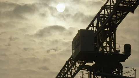 Construction Crane Dramatic Against Sky Видео 224314080
