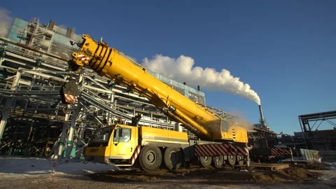 Construction crane on the factory 動画素材 133784595