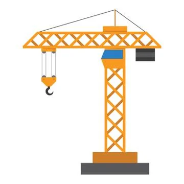 Construction crane in a flat style Stock Illustration