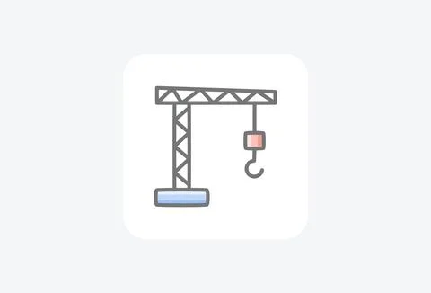 Construction, crane fully editable vector fill icon Illustrazione stock