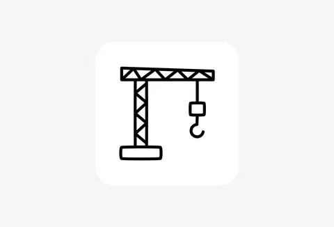 Construction, crane fully editable vector fill icon Stock Illustration