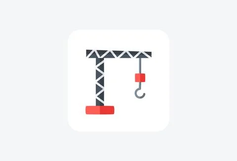 Construction, crane fully editable vector fill icon Stock Illustration