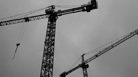 Construction Crane on a Gloomy Day Video stock 50769180
