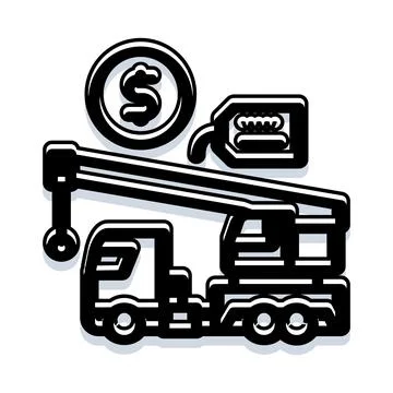 Construction crane heavy equipment operating costs concept Stock Illustration