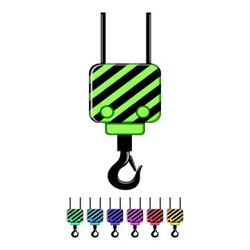 Construction crane hook cartoon vector graphic Illustrazione stock