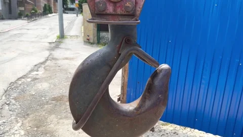 Construction crane hook Stock Footage 245236877