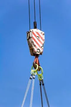 Construction crane hook Stock-Fotos