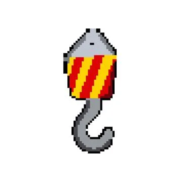 Construction crane hook pixel art vector illustration Ilustração Stock