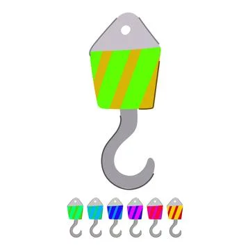 Construction crane hook vector cartoon graphic Stock Illustration