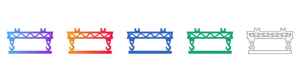 Construction Crane Hook Vector Icon Collection Stock Illustration