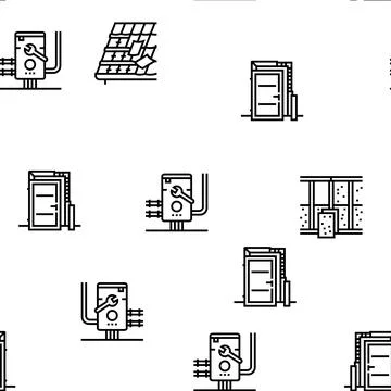 Construction crane house work vector seamless pattern イラスト素材