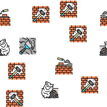 Construction crane house work vector seamless pattern Illustrazione stock