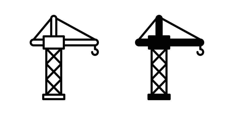 Construction crane icon for design projects and web UI Stock Illustration