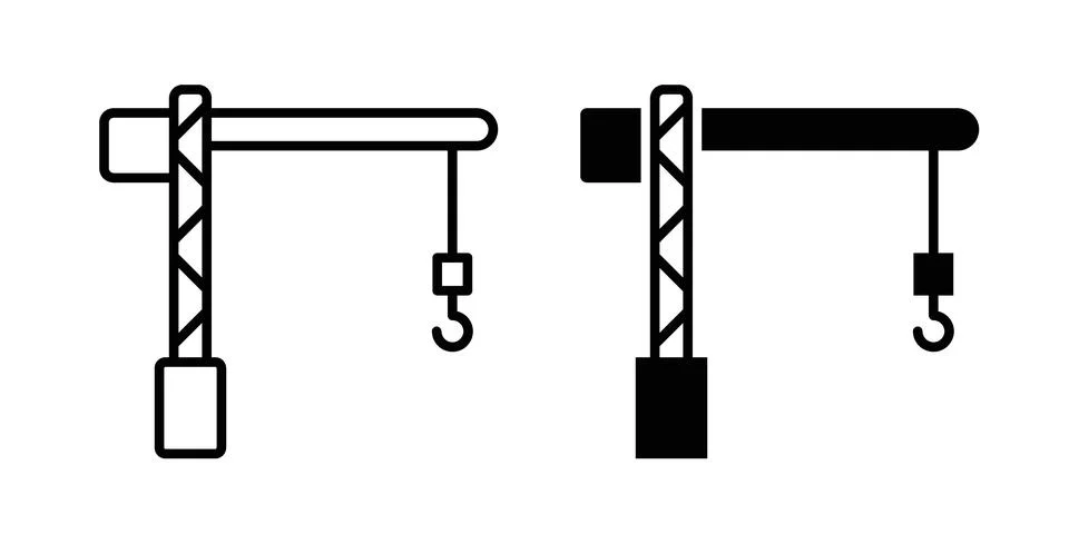 Construction crane icon design. Simple Vector illustrations.. Stock Illustration