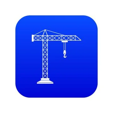 Construction crane icon digital blue Stock Illustration