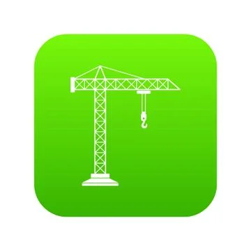 Construction crane icon digital green Stock Illustration