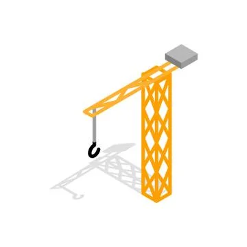 Construction crane icon, isometric 3d style Illustrazione stock