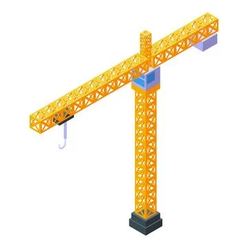Construction crane icon isometric vector. Industry builder Stock Illustration