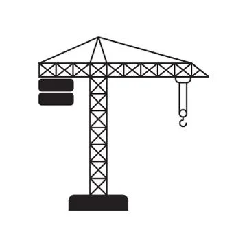 Construction crane icon, monochrome icon. Stock Illustration