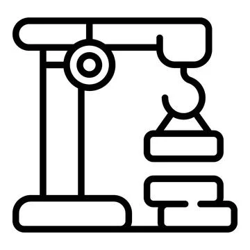 Construction crane icon outline vector. Person builder Stock Illustration