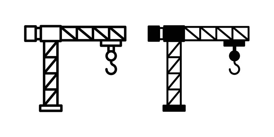 Construction crane icon set, collection of vector icons Stock Illustration