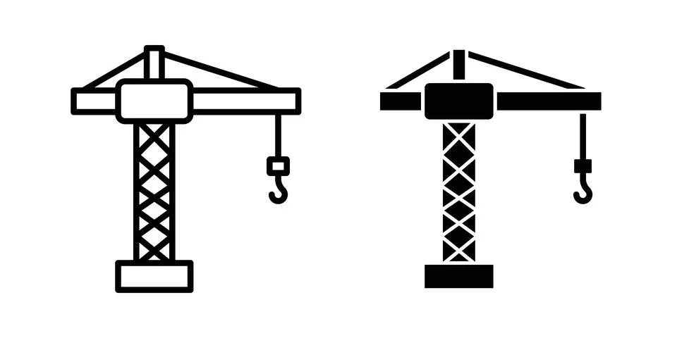 Construction crane icon set. Vector EPS 10 Stock Illustration