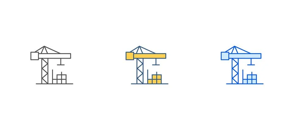 Construction crane icon, simple style. Tower crane in construction site. Ve.. Stockillustratie