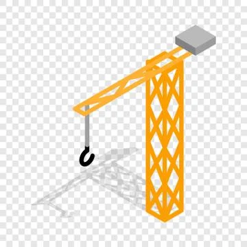 Construction crane isometric icon 库存插图