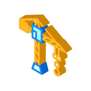Construction crane isometric icon vector isolated illustration Illustrazione stock