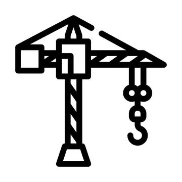 Construction crane line icon vector isolated illustration 스톡 일러스트