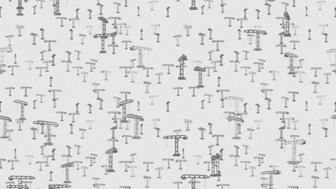 Construction Crane loop tile falling with alpha. This 3d animation with an Stock Footage 267803606