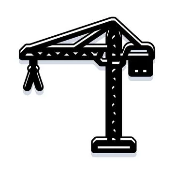 Construction crane machine lifting building materials Stock Illustration