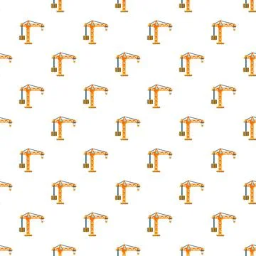 Construction crane machine pattern for building industry site Stock Illustration