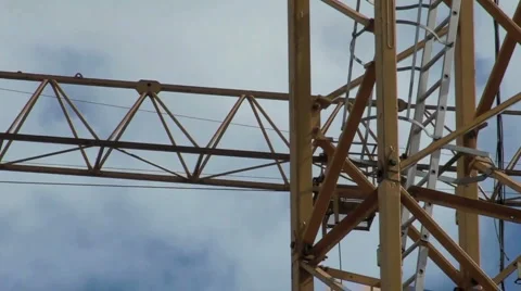 Construction crane in motion close up Stock-Footage 995746