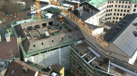 Construction Crane Moving Along Path Stock Footage 264472