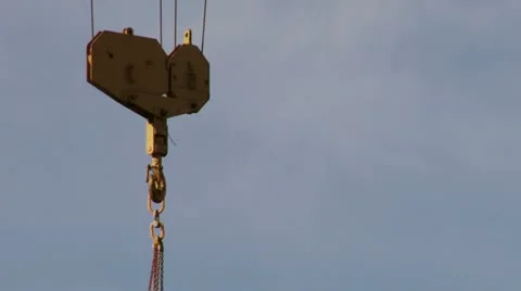 Construction crane moving down. Stock Footage 20510934