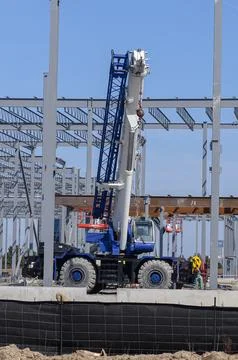 Construction crane on a new construction site, Toronto Stock Photos