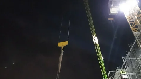 Construction Crane at Night Video stock 127108747