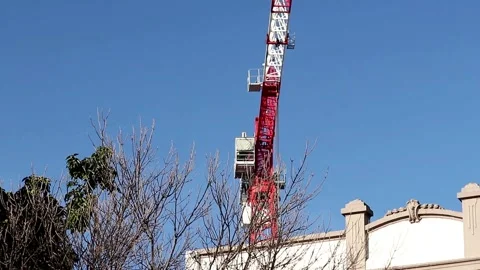 Construction crane or construction tower at the construction site of a larg.. Stock Footage 281604470