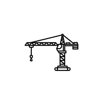Construction crane outline icon, heavy machinery for building sites Stock-Illustration